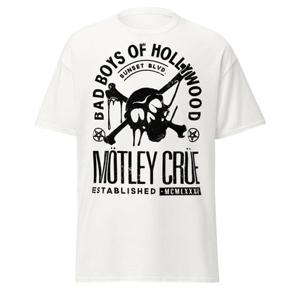 Motley Crue Bad Boys of Hollywood Jumbo Print Mens T Shirt White