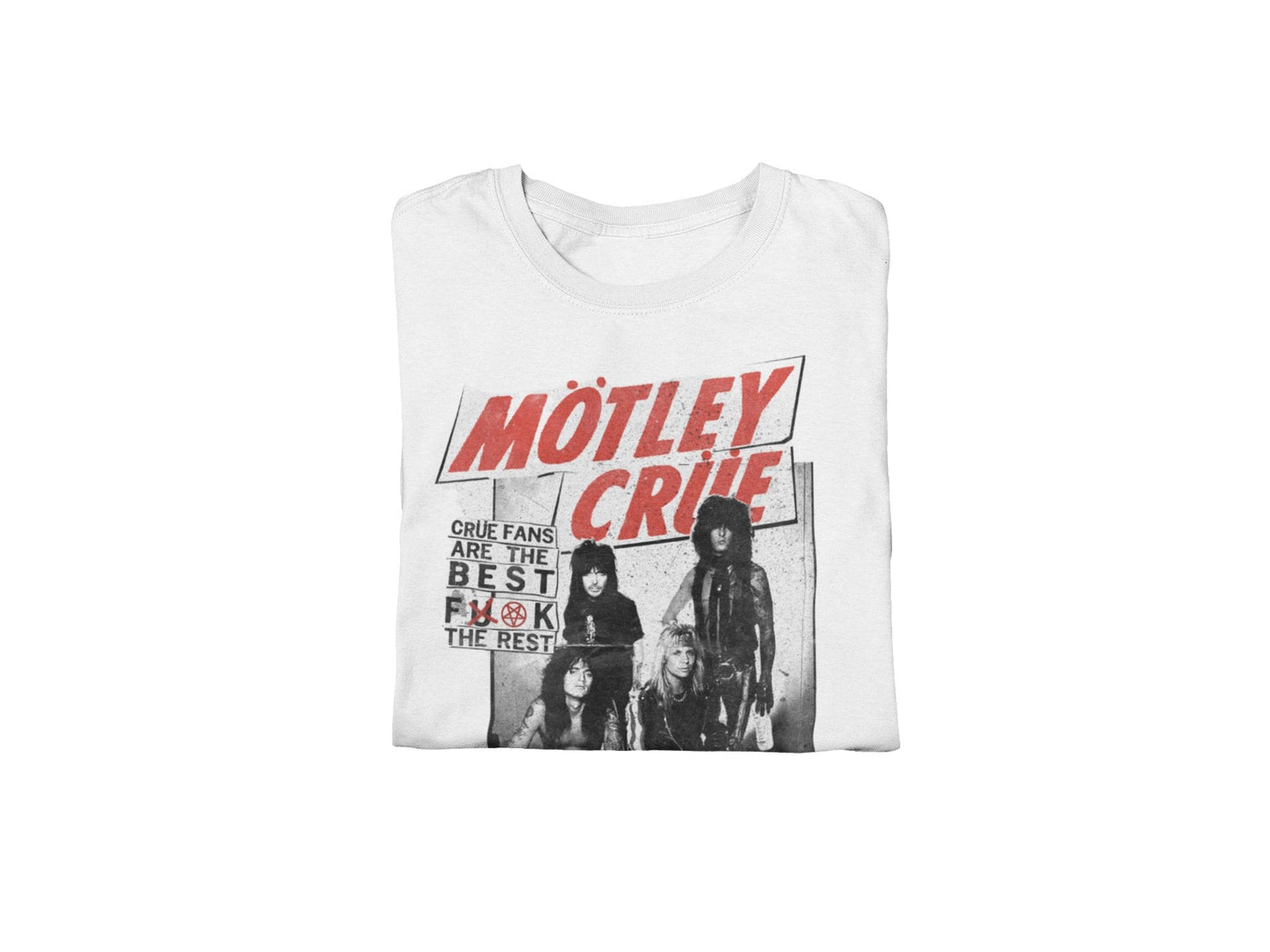 Motley Crue Crue Fans Jumbo Print Mens T Shirt White