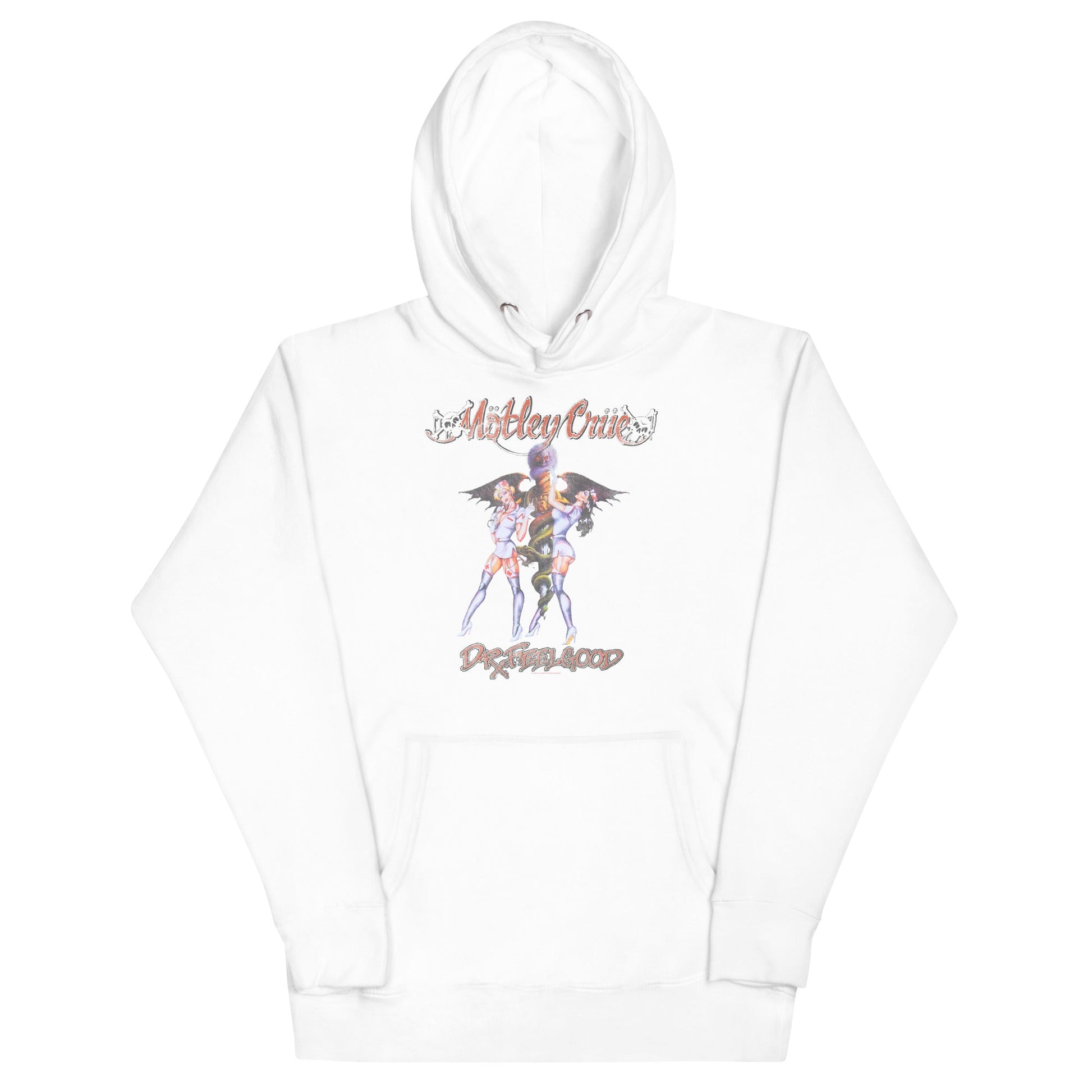 Motley Crue Dr. Feelgood Mens Officially Licensed Hoodie White
