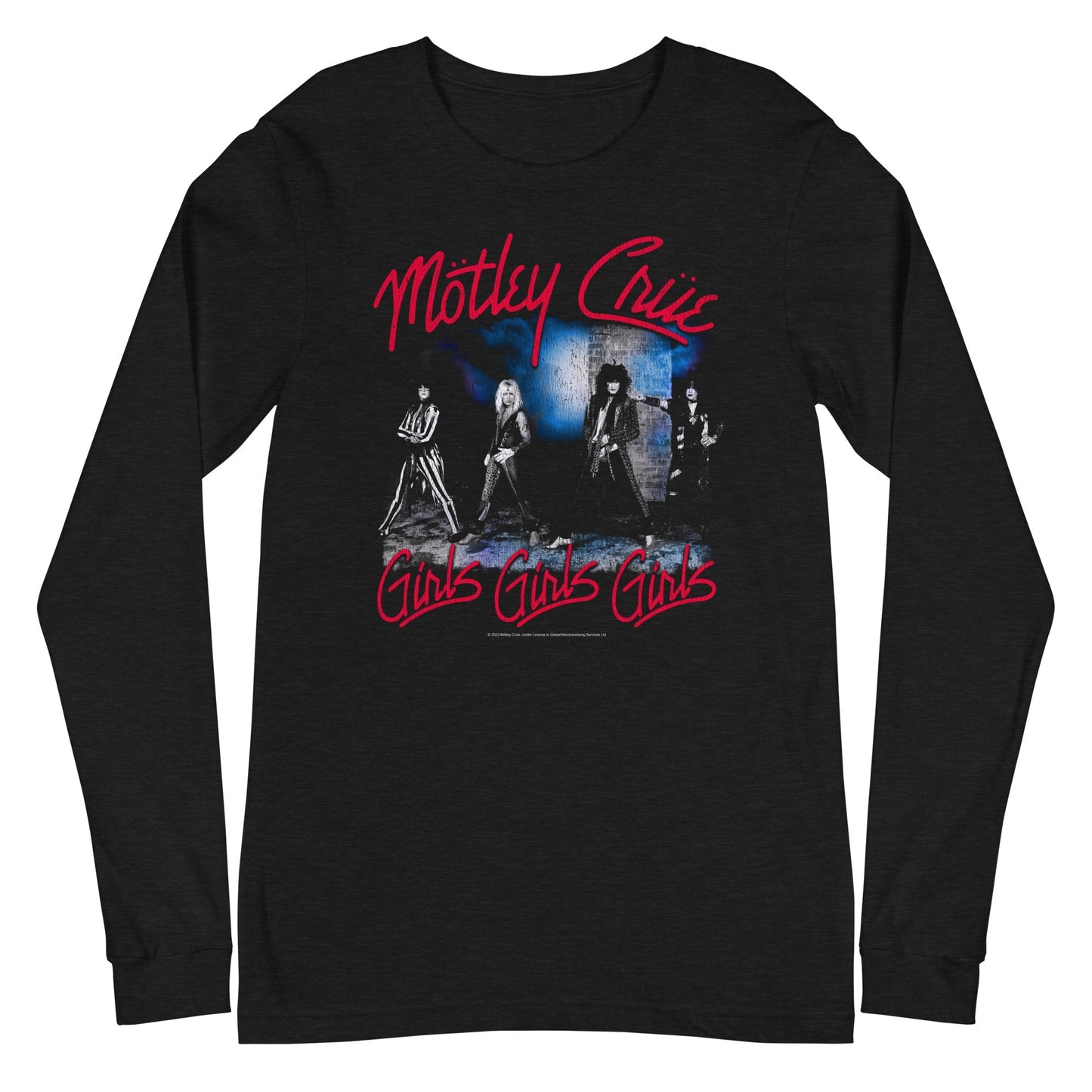 Motley Crue Girls Girls Girls Mens Long Sleeve Shirt Black