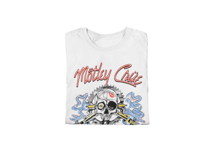 Motley Crue Girl's Skull Jumbo Print Mens T Shirt White