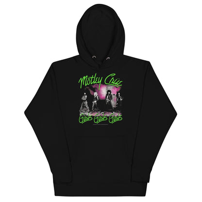 Motley Crue Green Girls Classic Mens Hoodie Black