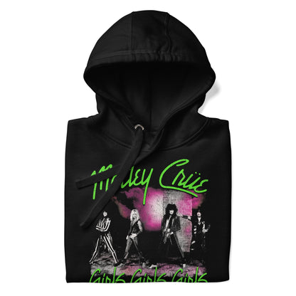 Motley Crue Green Girls Classic Mens Hoodie Black