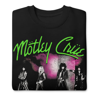 Motley Crue Green Girls Jumbo Print Mens Sweatshirt Black