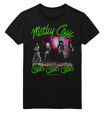 Motley Crue Green Girls Mens T Shirt Black