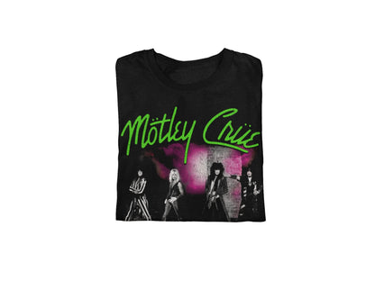 Motley Crue Green Girls Mens T Shirt Black