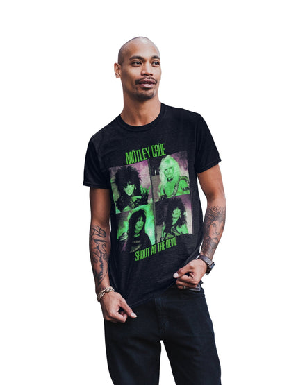 Motley Crue Green Shout Mens T Shirt Black