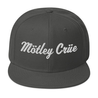 Motley Crue HD Embroidered Snapback Hat Grey Officially Licensed