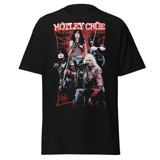 Motley Crue Live Jumbo Print Mens T Shirt Black