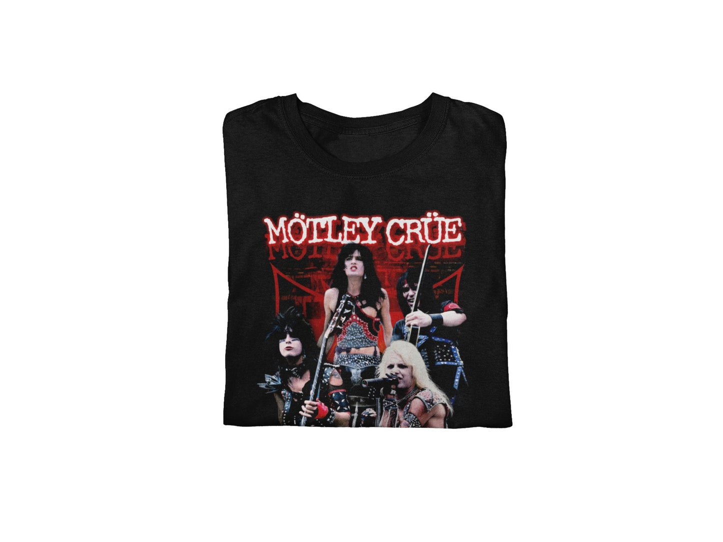 Motley Crue Live Jumbo Print Mens T Shirt Black