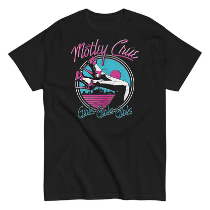 Motley Crue Miami Girls Officially Licensed Mens T Shirt Black