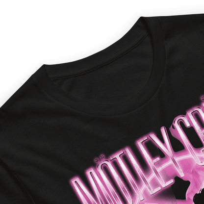 Motley Crue Neon Pink Officially Licensed Mens T Shirt Black