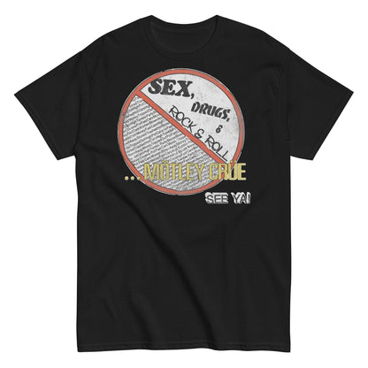 Motley Crue No Fun Tour '84 Officially Licensed Mens T Shirt Black