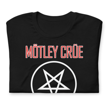 Motley Crue Pentagram Shout Officially Licensed Mens T Shirt Black