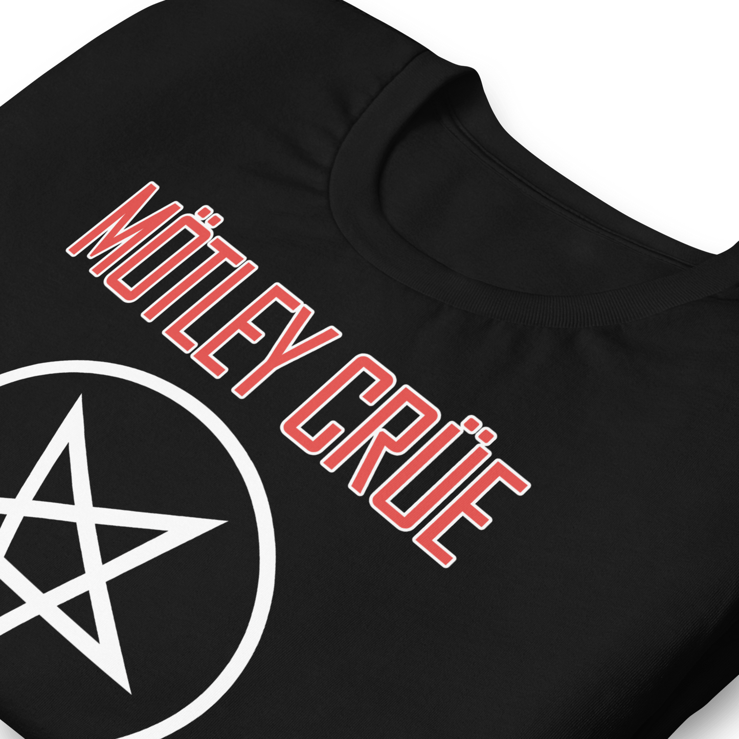 Motley Crue Pentagram Shout Officially Licensed Mens T Shirt Black