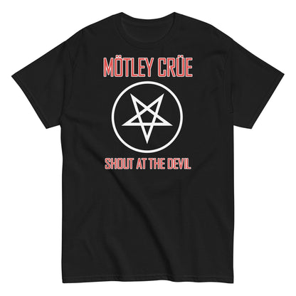 Motley Crue Pentagram Shout Officially Licensed Mens T Shirt Black
