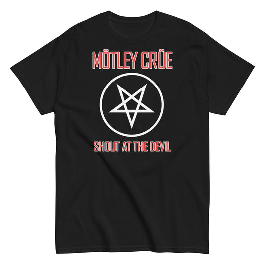 Motley Crue Pentagram Shout Mens T Shirt Black