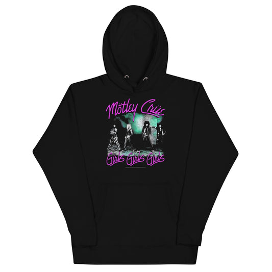 Motley Crue Pink Girls Classic Mens Hoodie Black