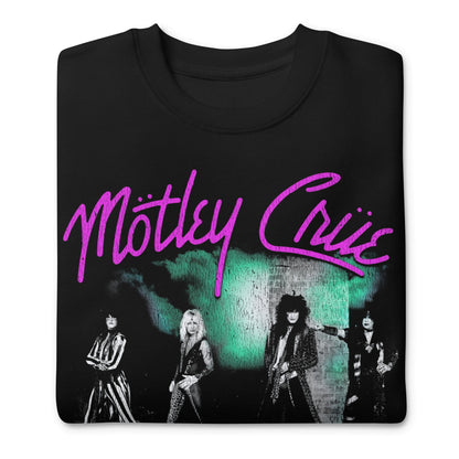 Motley Crue Pink Girls Jumbo Print Mens Sweatshirt Black