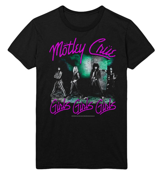 Motley Crue Pink Girls Mens T Shirt Black