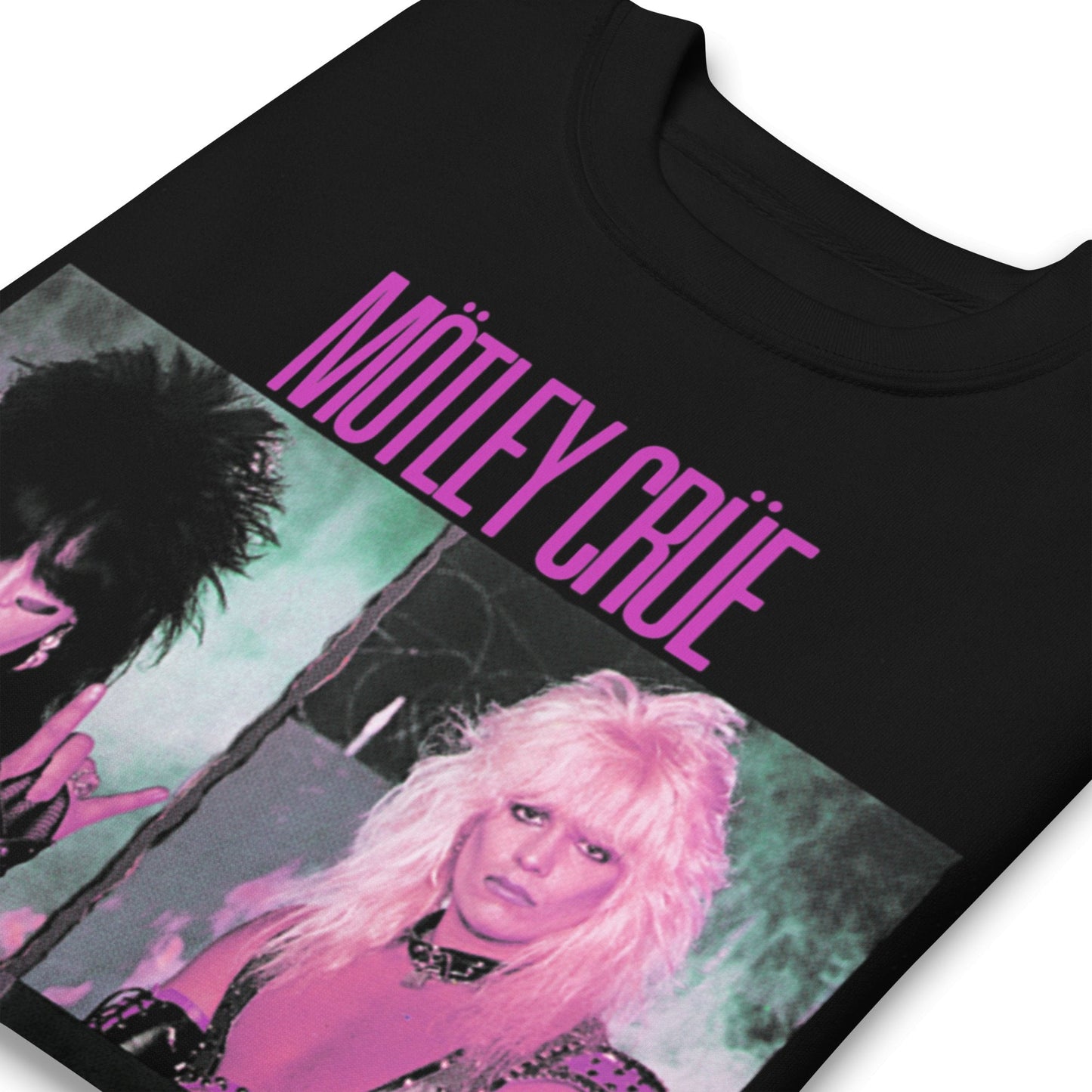 Motley Crue Pink Shout Jumbo Print Mens Sweatshirt Black