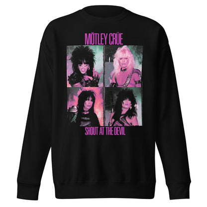 Motley Crue Pink Shout Jumbo Print Mens Sweatshirt Black