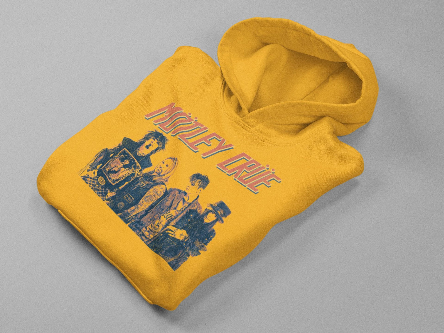 Motley Crue Retro Boomin Classic Mens Officially Licensed Hoodie Gold