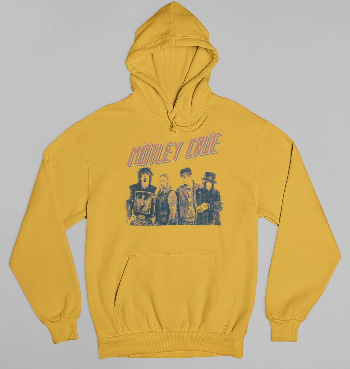 Motley Crue Retro Boomin Classic Mens Officially Licensed Hoodie Gold