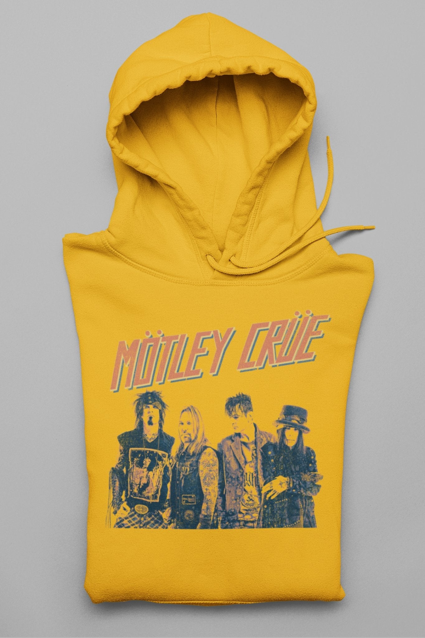 Motley Crue Retro Boomin Classic Mens Officially Licensed Hoodie Gold