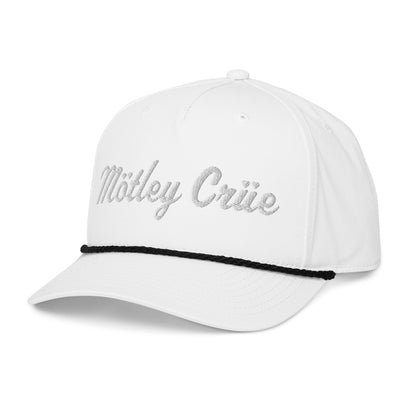 Motley Crue Roped Snapback HD Embroidered Hat White Officially Licensed