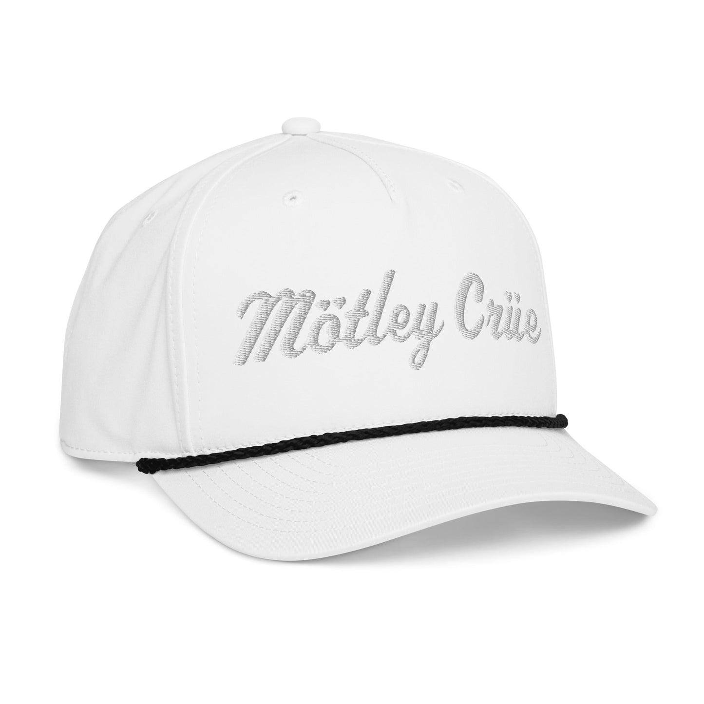 Motley Crue Roped Snapback HD Embroidered Hat White Officially Licensed