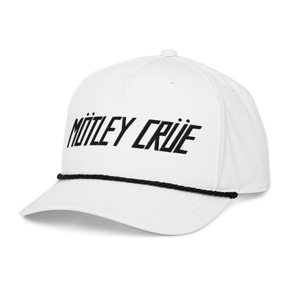 Motley Crue Roped Snapback HD Embroidered Hat White Officially Licensed