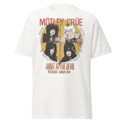 Motley Crue Shout 83/84 Tour Jumbo Print Mens T Shirt White