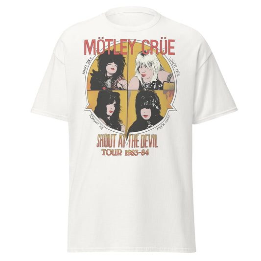 Motley Crue Shout 83/84 Tour Jumbo Print Mens T Shirt White