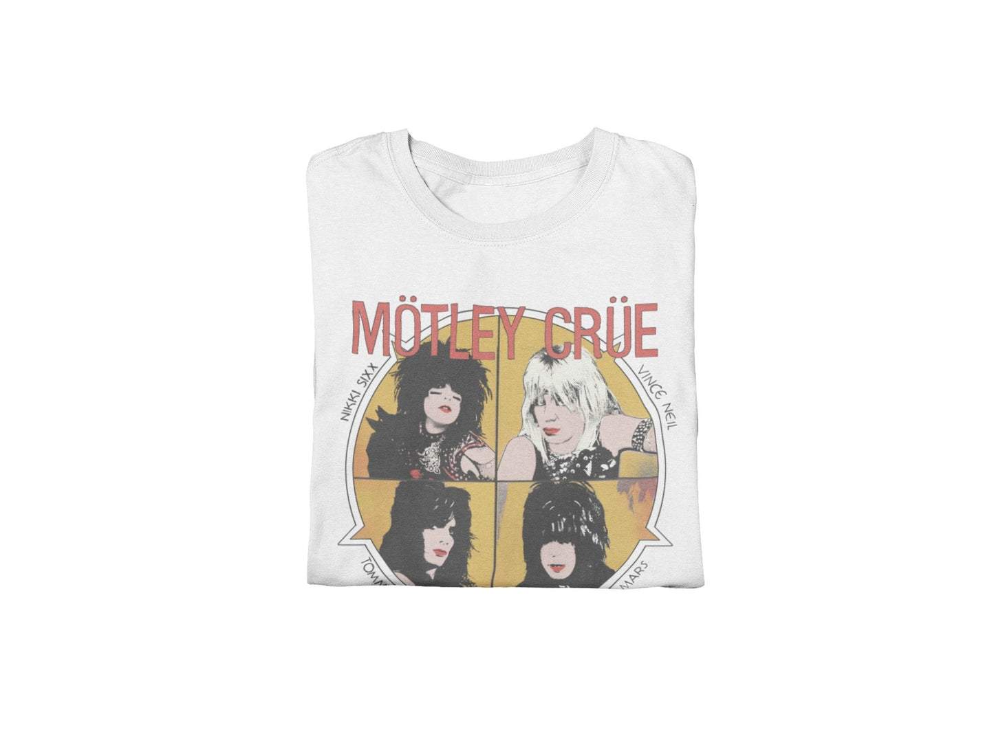 Motley Crue Shout 83/84 Tour Jumbo Print Mens T Shirt White