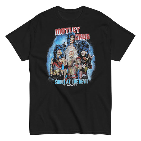 Motley Crue Shout Tour Mens T Shirt Black