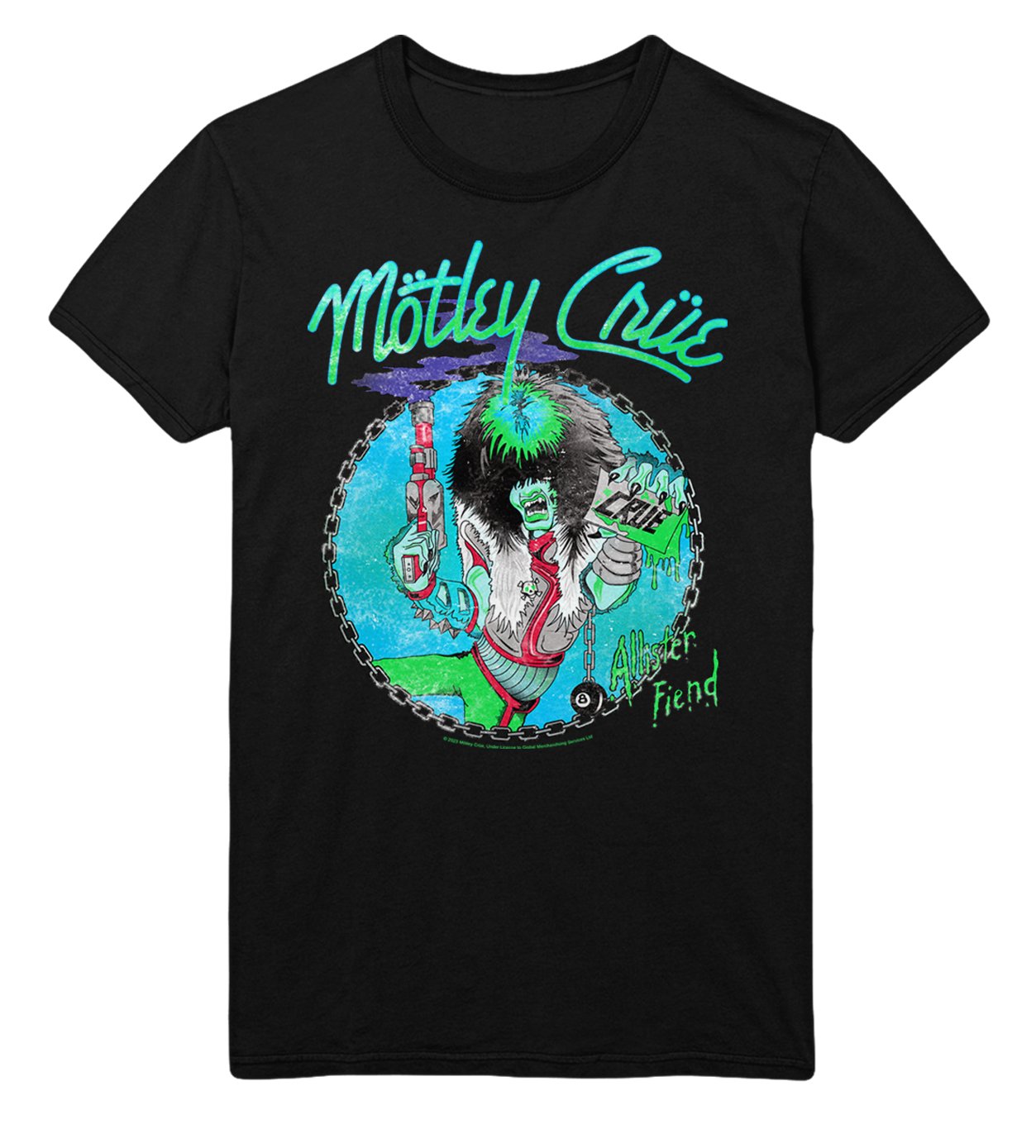 Motley Crue Turquoise Allister Mens T Shirt Black