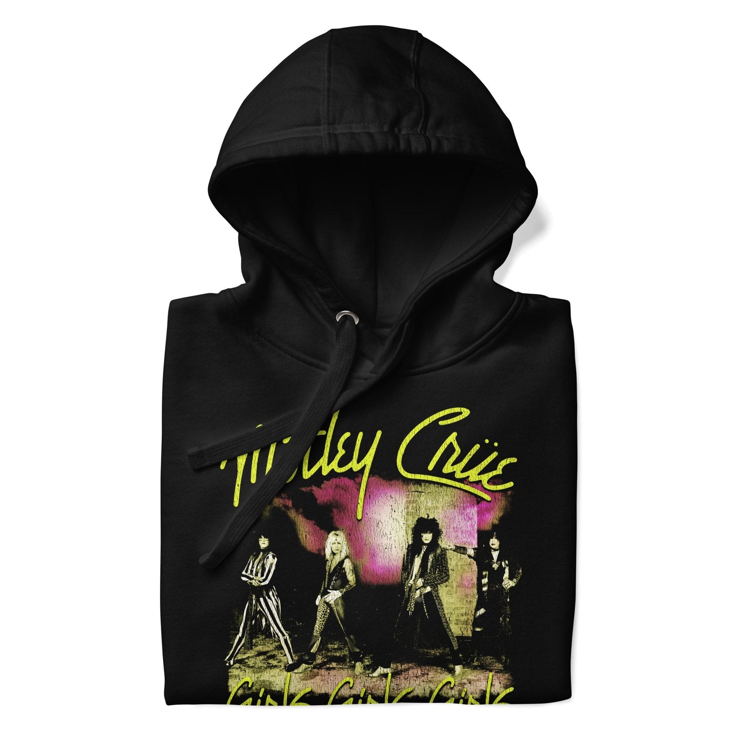 Motley Crue Yellow Girls Classic Mens Hoodie Black