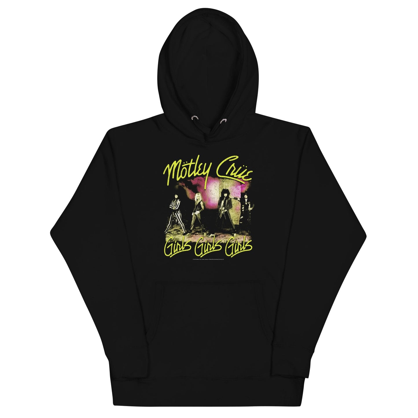 Motley Crue Yellow Girls Classic Mens Hoodie Black