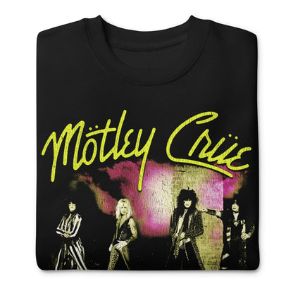 Motley Crue Yellow Girls Jumbo Print Mens Sweatshirt Black