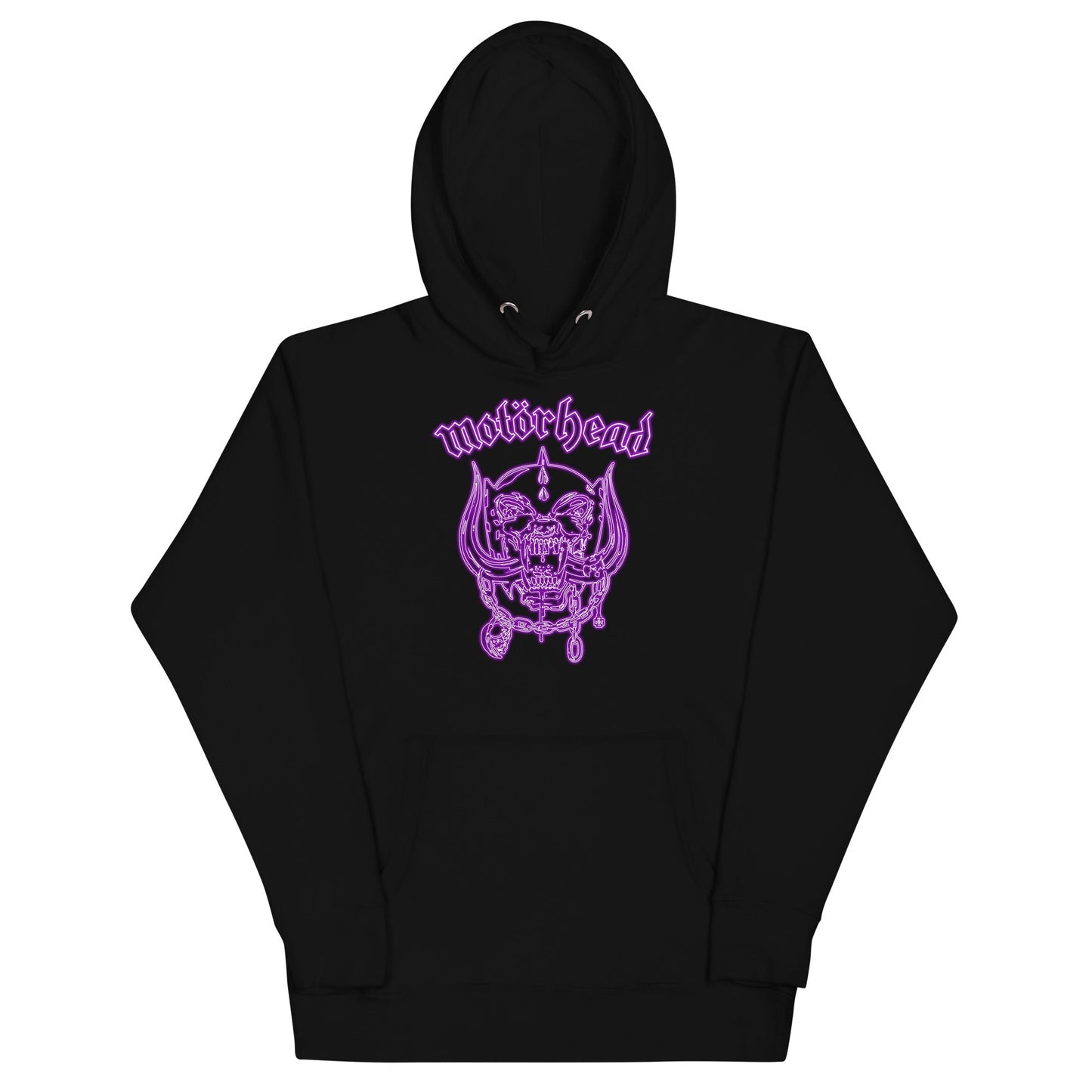 Motorhead Neon Purple Warpig Mens Hoodie Black