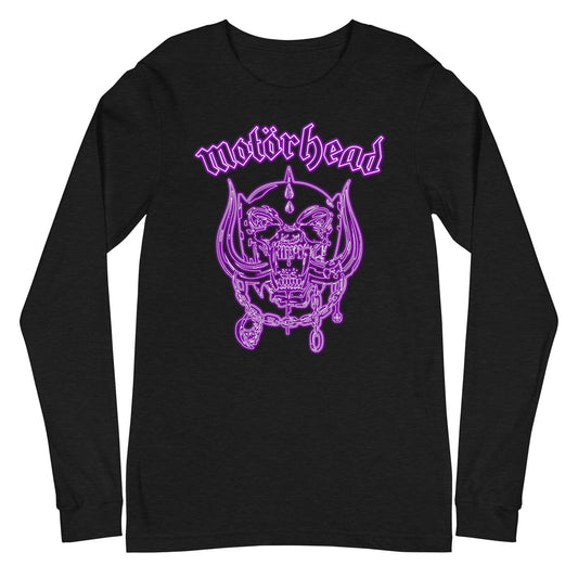 Motorhead Neon Purple Warpig Mens Long Sleeve Shirt Black