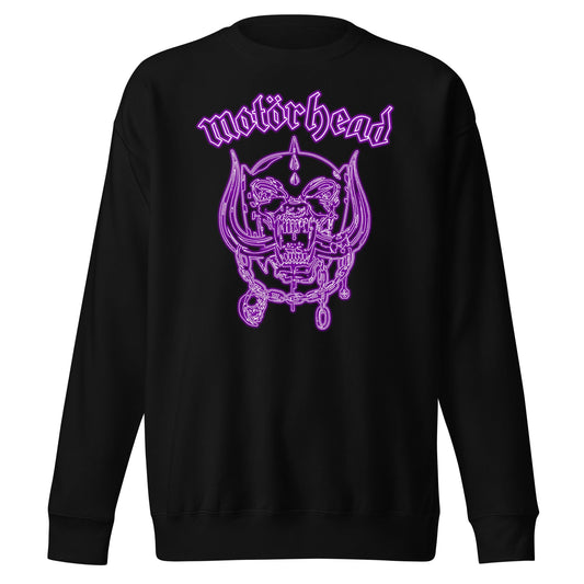 Motorhead Neon Purple Warpig Mens Sweatshirt Black