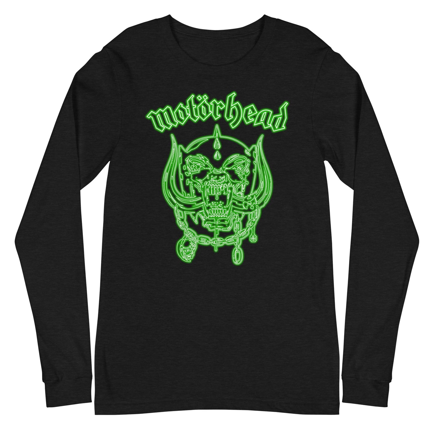 Motorhead Neon Green Warpig Mens Long Sleeve Shirt Black