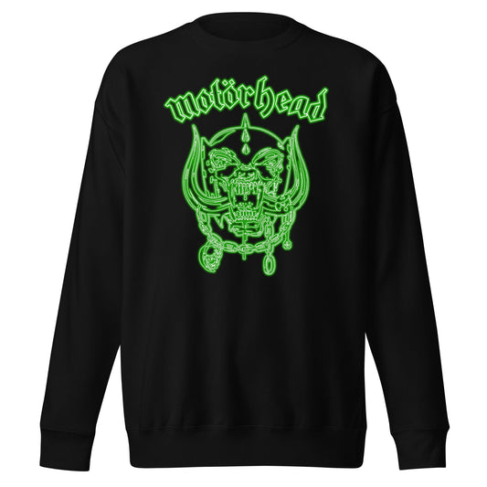 Motorhead Neon Green Warpig Mens Sweatshirt Black