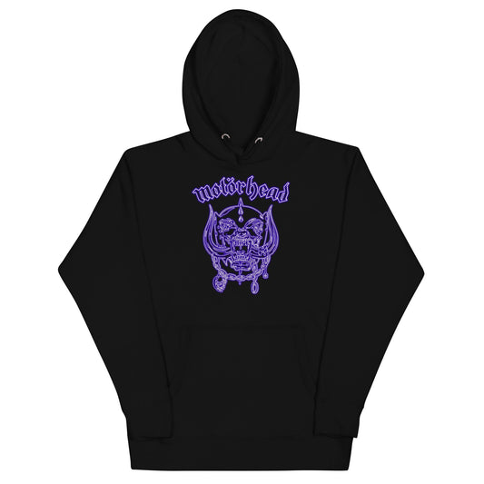 Motorhead Neon Blue Warpig Mens Hoodie Black