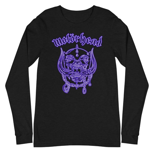 Motorhead Neon Blue Warpig Mens Long Sleeve Shirt Black