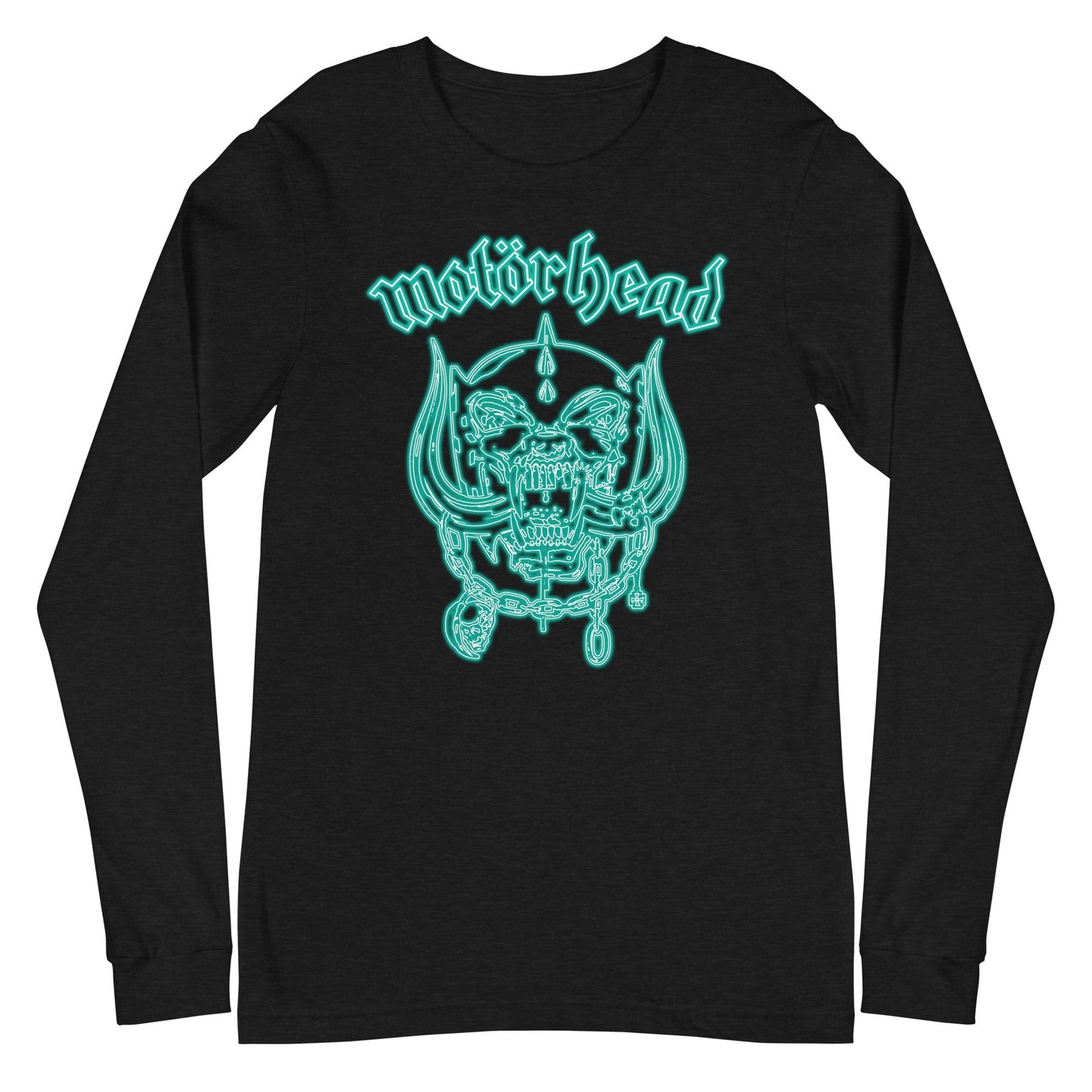 Motorhead Neon Teal Warpig Mens Long Sleeve Shirt Black