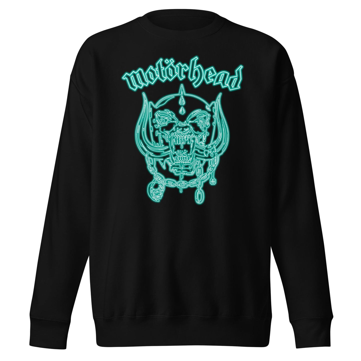 Motorhead Neon Teal Warpig Mens Sweatshirt Black