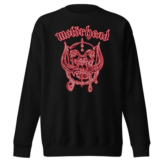 Motorhead Neon Red Warpig Mens Sweatshirt Black